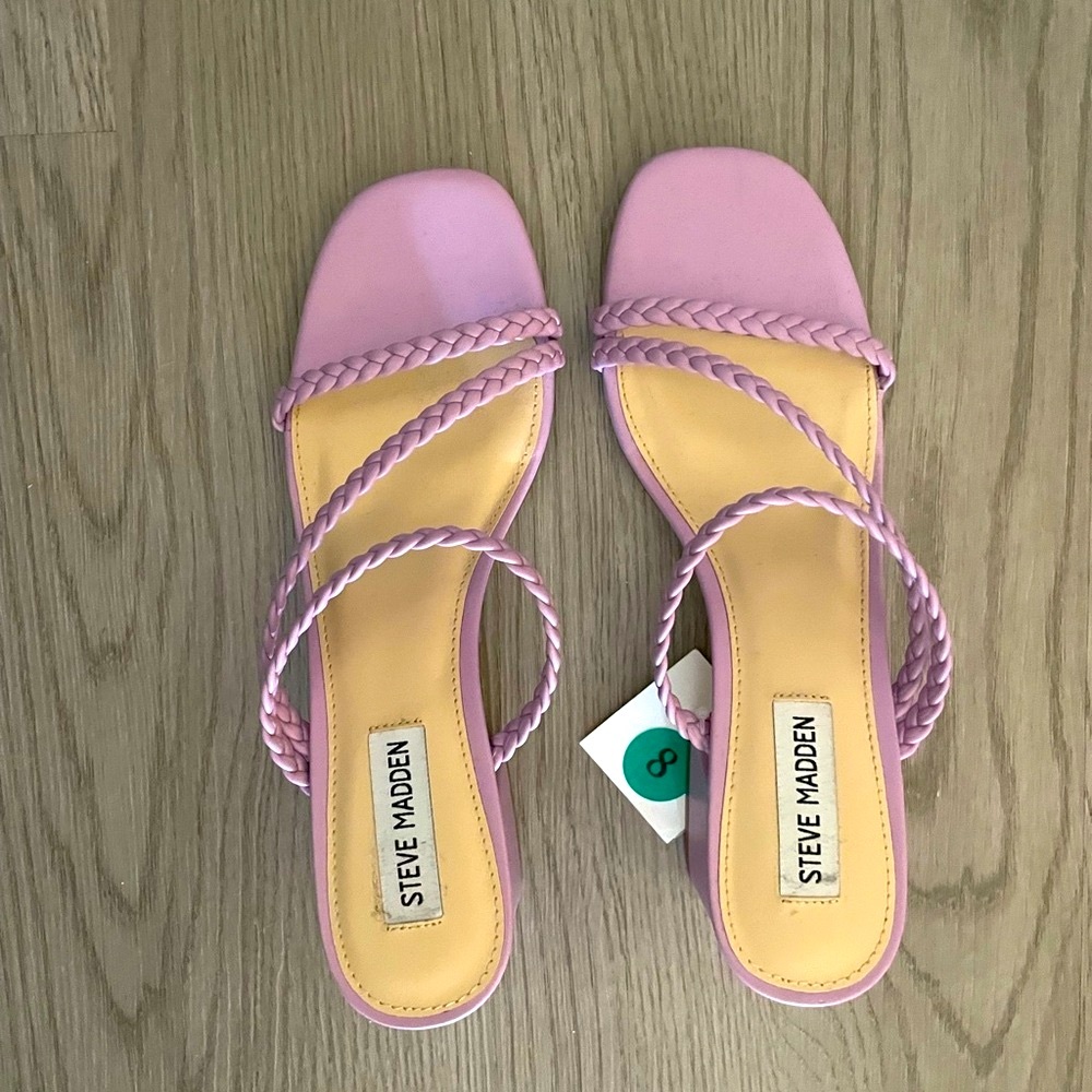 NWT Steve Madden Women's Lavender Braided Sandals - Picture 2 of 4